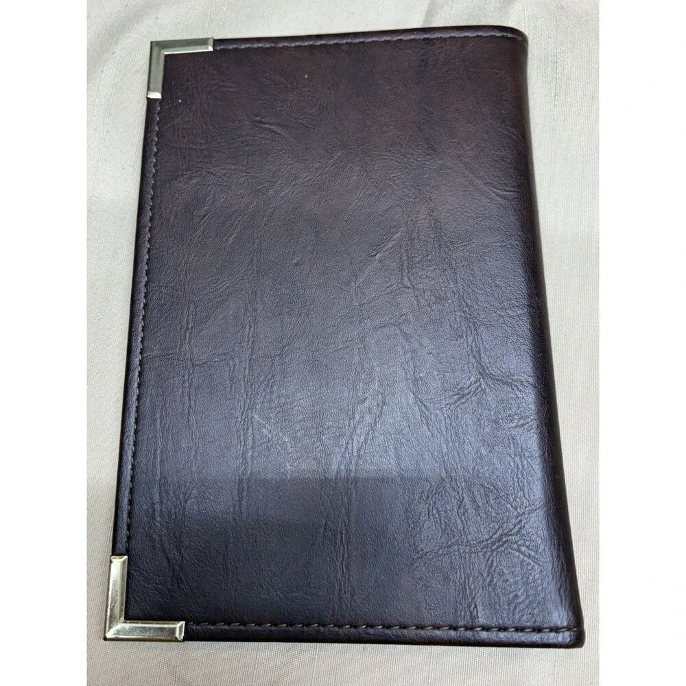 Vintage Hazel USA Leather Padfolio Brown Portfolio Gold Corners Junior Legal